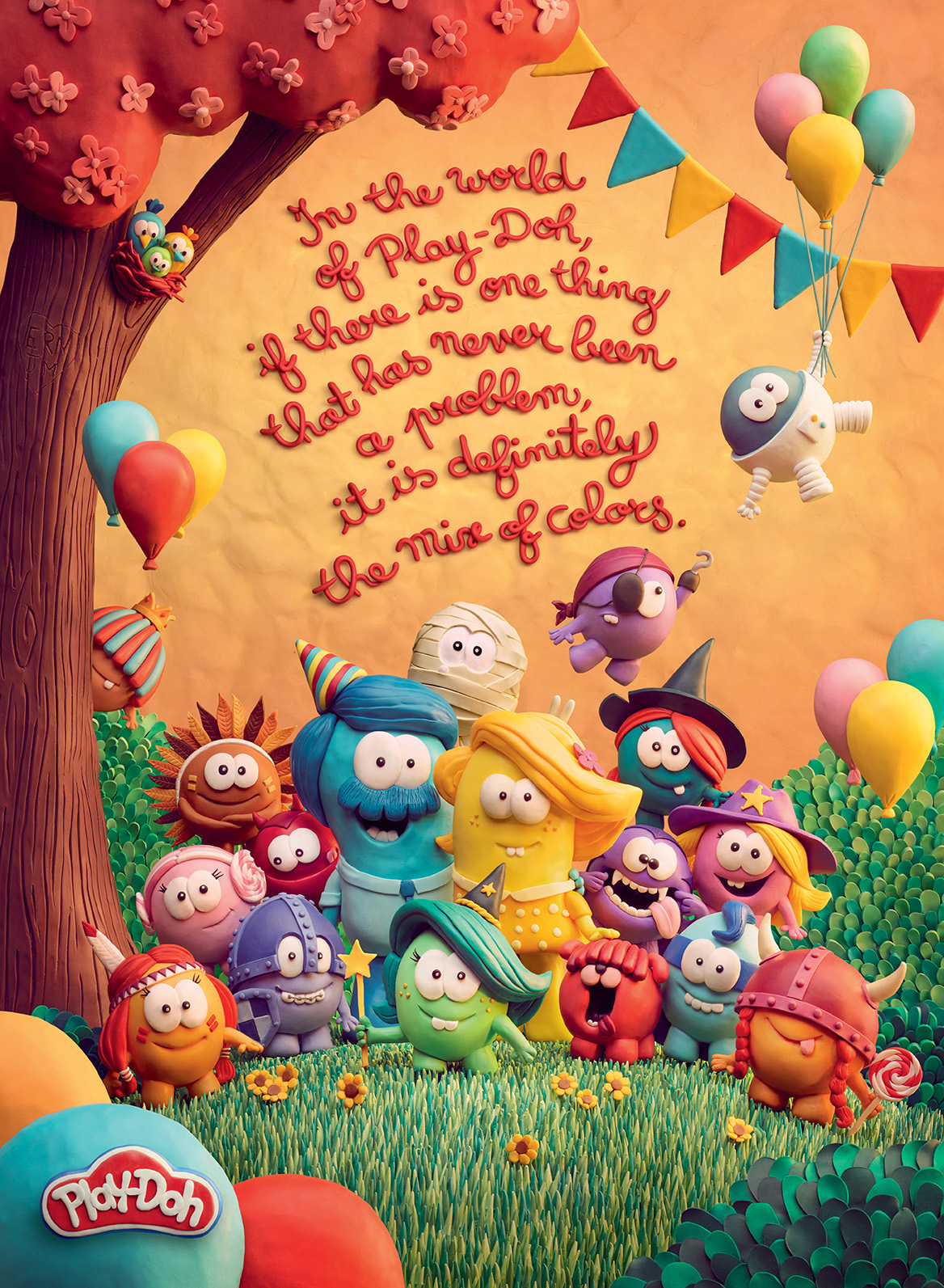 Play-Doh crée des affiches avec 948 pots de pâtes à modeler