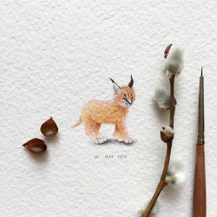 Elle dessine des miniatures d'animaux aux détails mignons et impressionnants