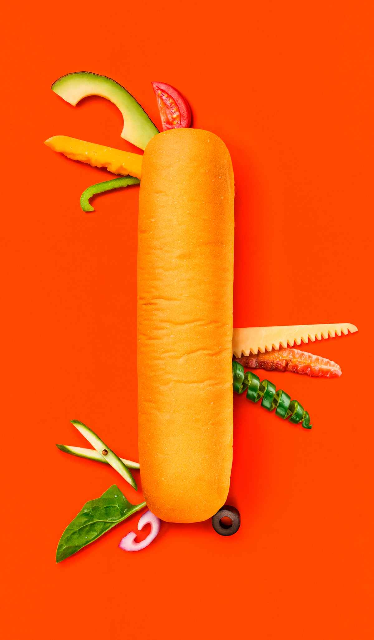 Des mises en scène étonnantes réalisées avec des légumes pour Subway