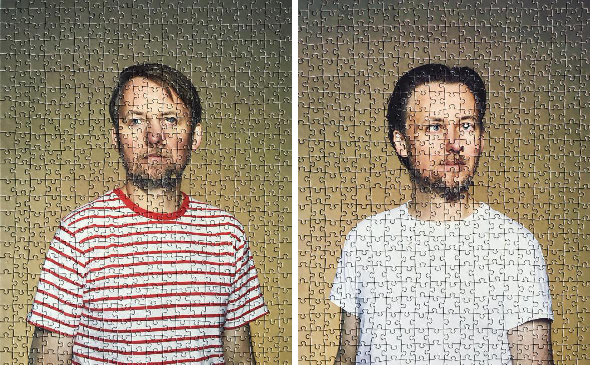 Alma Haser prend des portraits de jumeaux et mélange les photos comme un puzzle