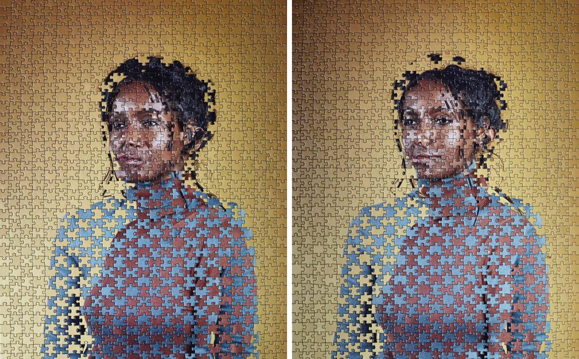 Alma Haser prend des portraits de jumeaux et mélange les photos comme un puzzle