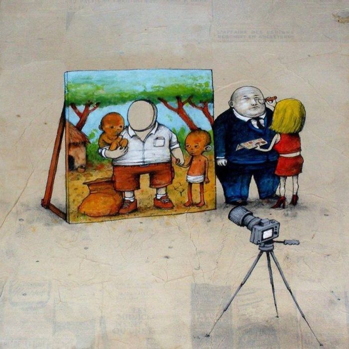 Illustrations sarcastiques de notre société par Dran : le Banksy français