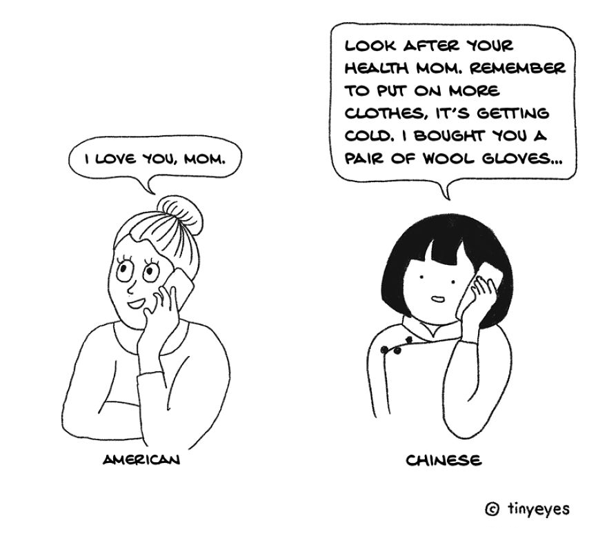 Tiny Eyes compare la culture asiatique et occidentale avec des dessins amusants