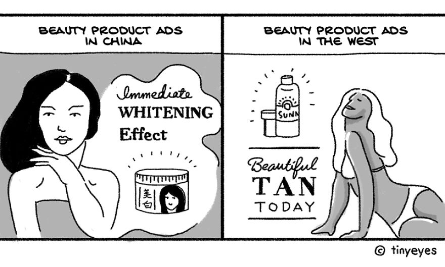 Tiny Eyes compare la culture asiatique et occidentale avec des dessins amusants