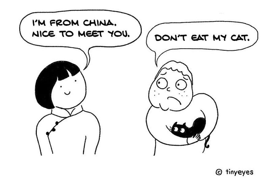 Tiny Eyes compare la culture asiatique et occidentale avec des dessins amusants
