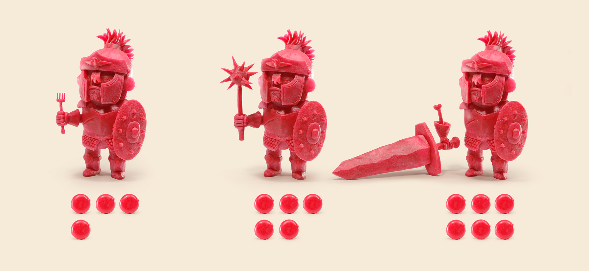 Gianluca Maruotti joue avec la peau des Babybel pour faire évoluer des sculptures amusantes