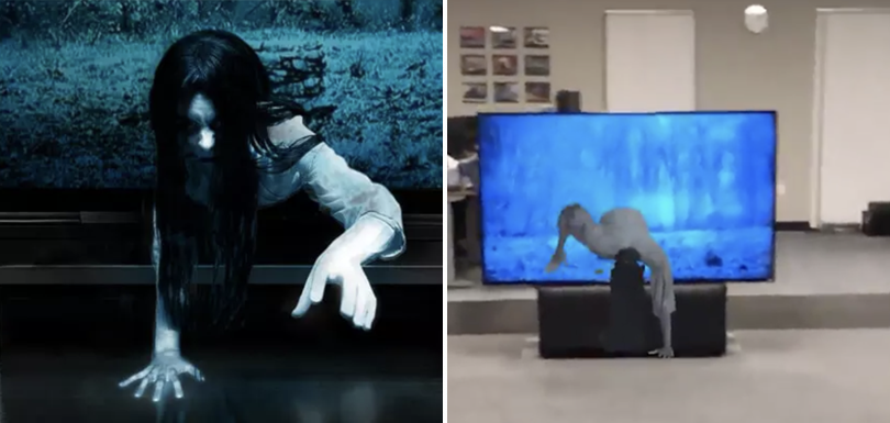 La Réalité En Face Film Il reproduit la scène mythique de "The Ring" grâce à la réalité augmentée