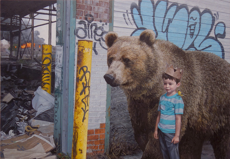 Ces fresques célèbrent la rencontre entre enfants et animaux sauvages
