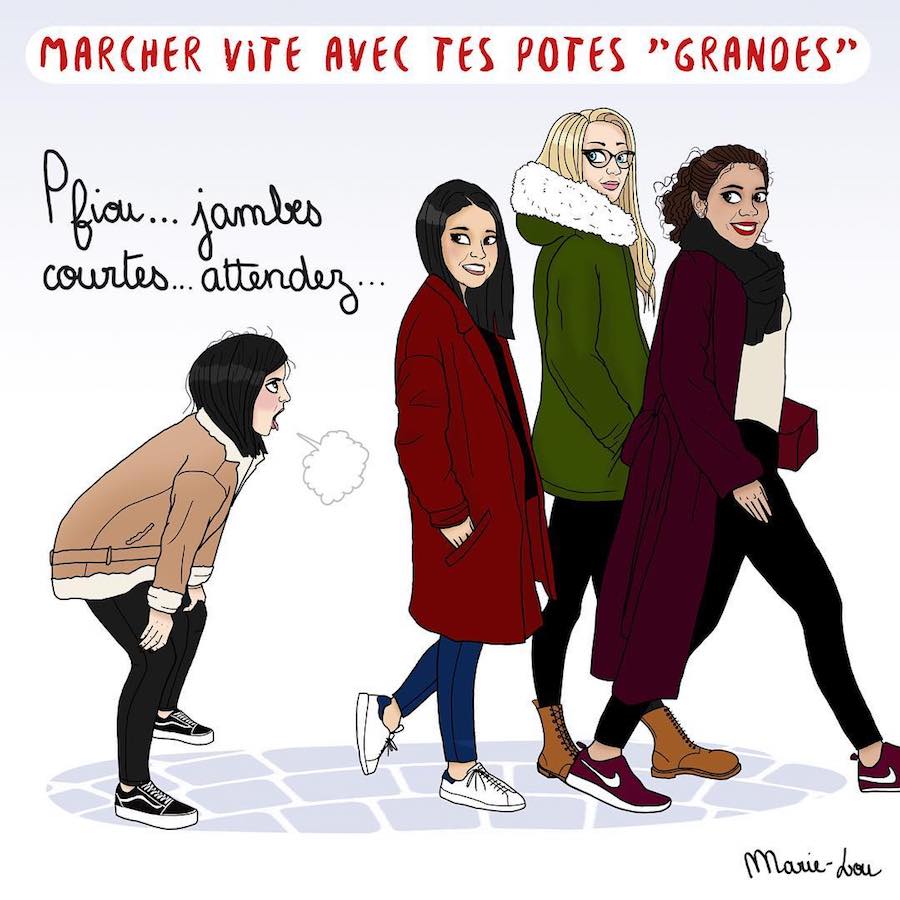 Les p'tites meufs : l'illustratrice Marie-Lou Lesage s'amuse de sa petite taille sur Instagram