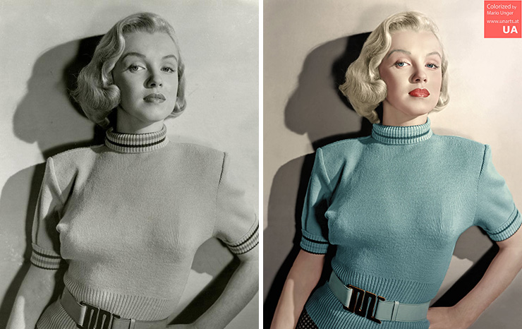 He spends more than 3000 hours colorizing old celebrity photos