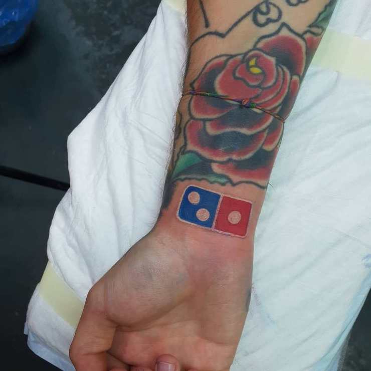 In Russia, Domino's offers 100 years of pizzas to those who tattoo their logo ... and obviously it degenerated