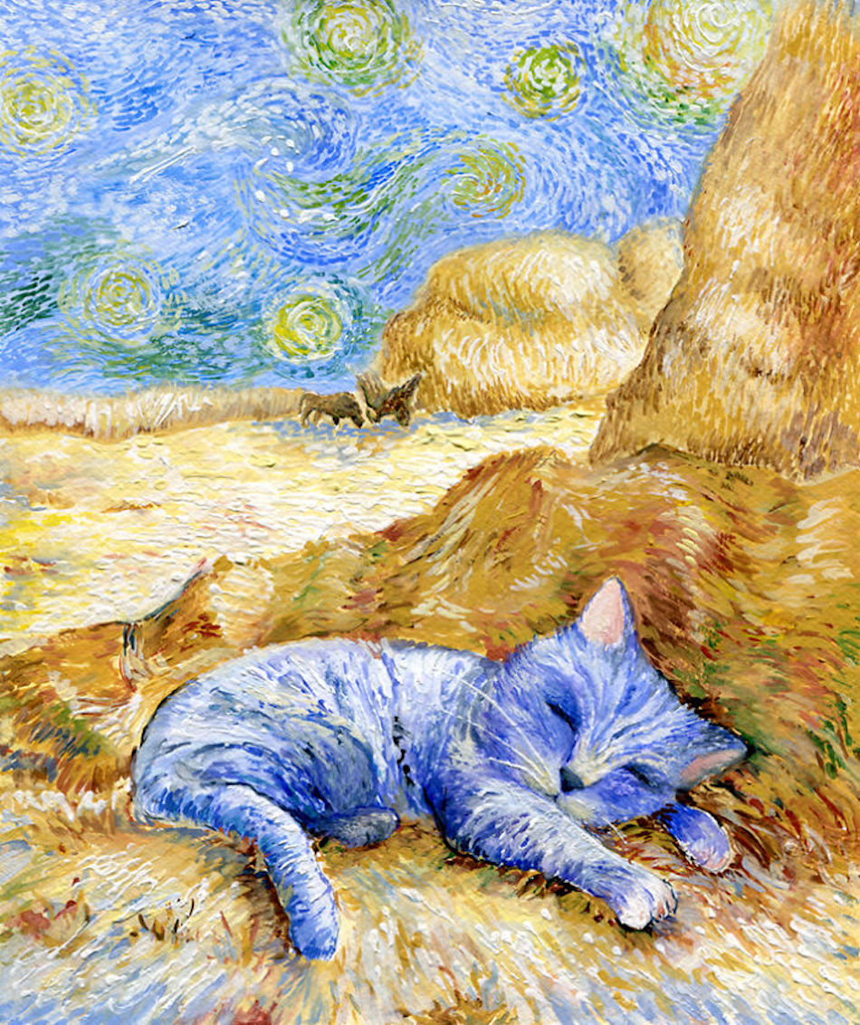 Cette artiste peint des chats en s'inspirant de 12 styles de peintres  célèbres