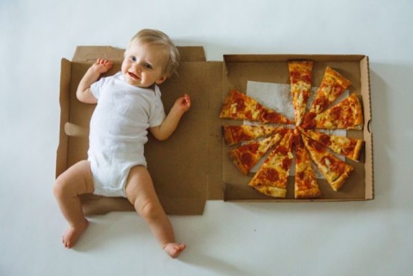 Bavoir Bébé Planetee 'Ma Mission Pizza Avec Papa' - Coton Bio, Imprimé En France, Fermeture Scratch