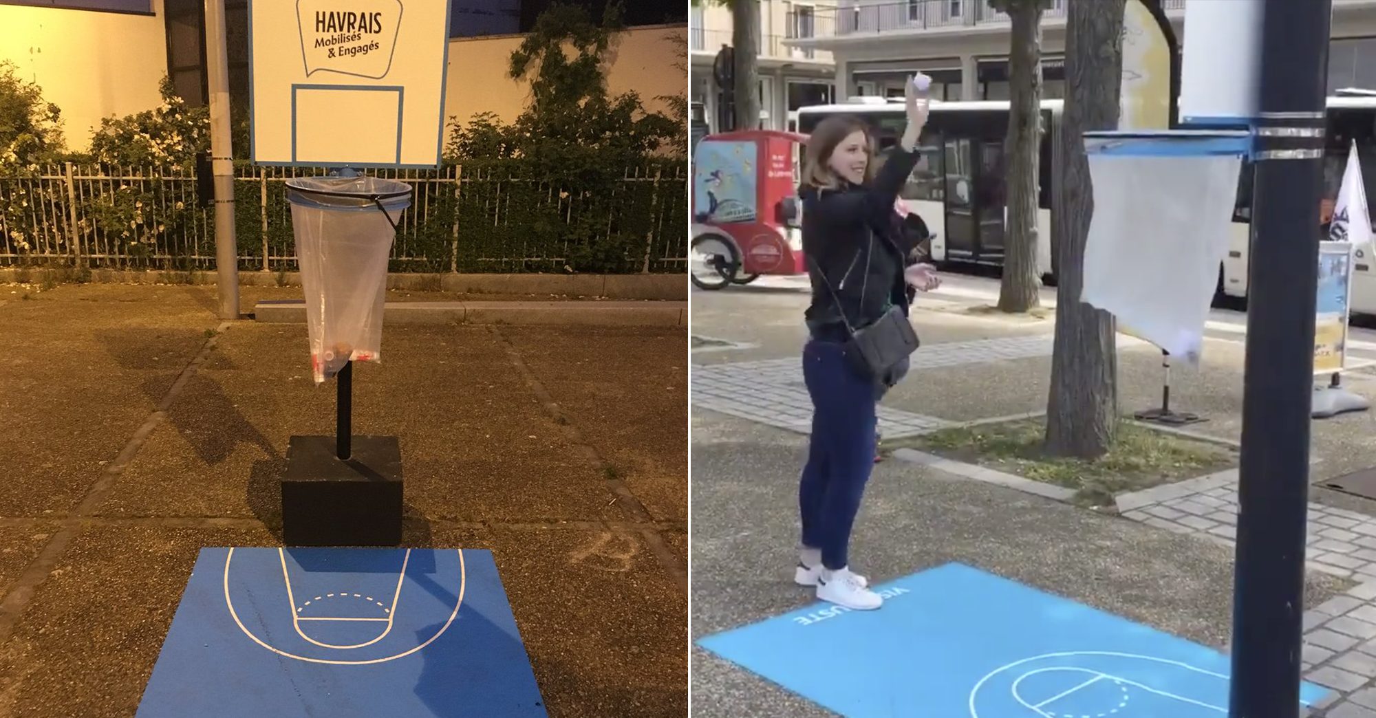 Des poubelles-paniers de basket installées au Havre pour mieux ramasser les  déchets - Le Parisien