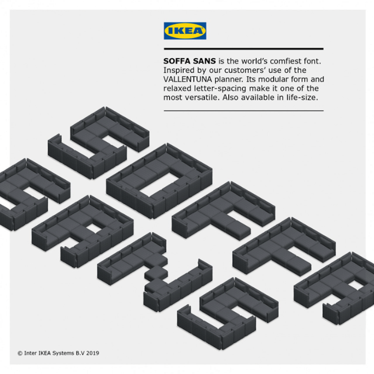 IKEA alphabet canapé