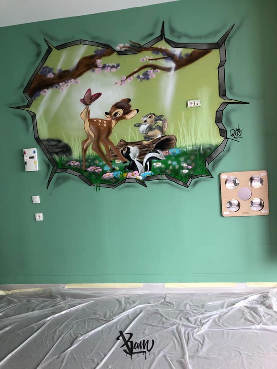 Bam Graffeur Murs Fresques Valenciennes Hôpital Enfants