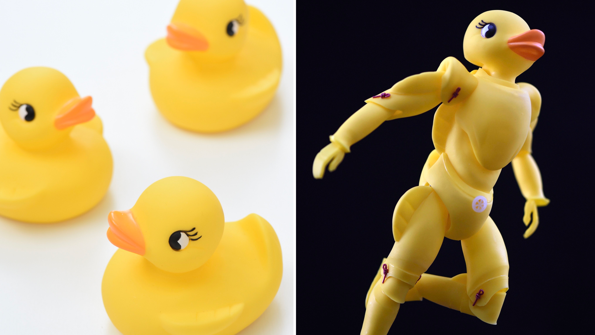 Cet artiste a transformé un canard en plastique en figurine de super-héros