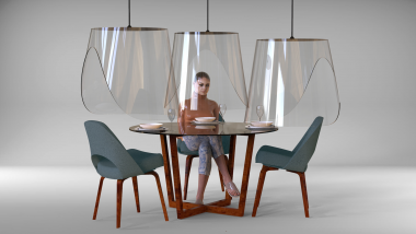 Le designer Christophe Gernigon a imaginé des cloches de verre pour se protéger du Covid-19 dans les restaurants