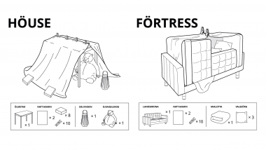 IKEA propose 6 moyens de construire des cabanes pour enfants avec son mobilier