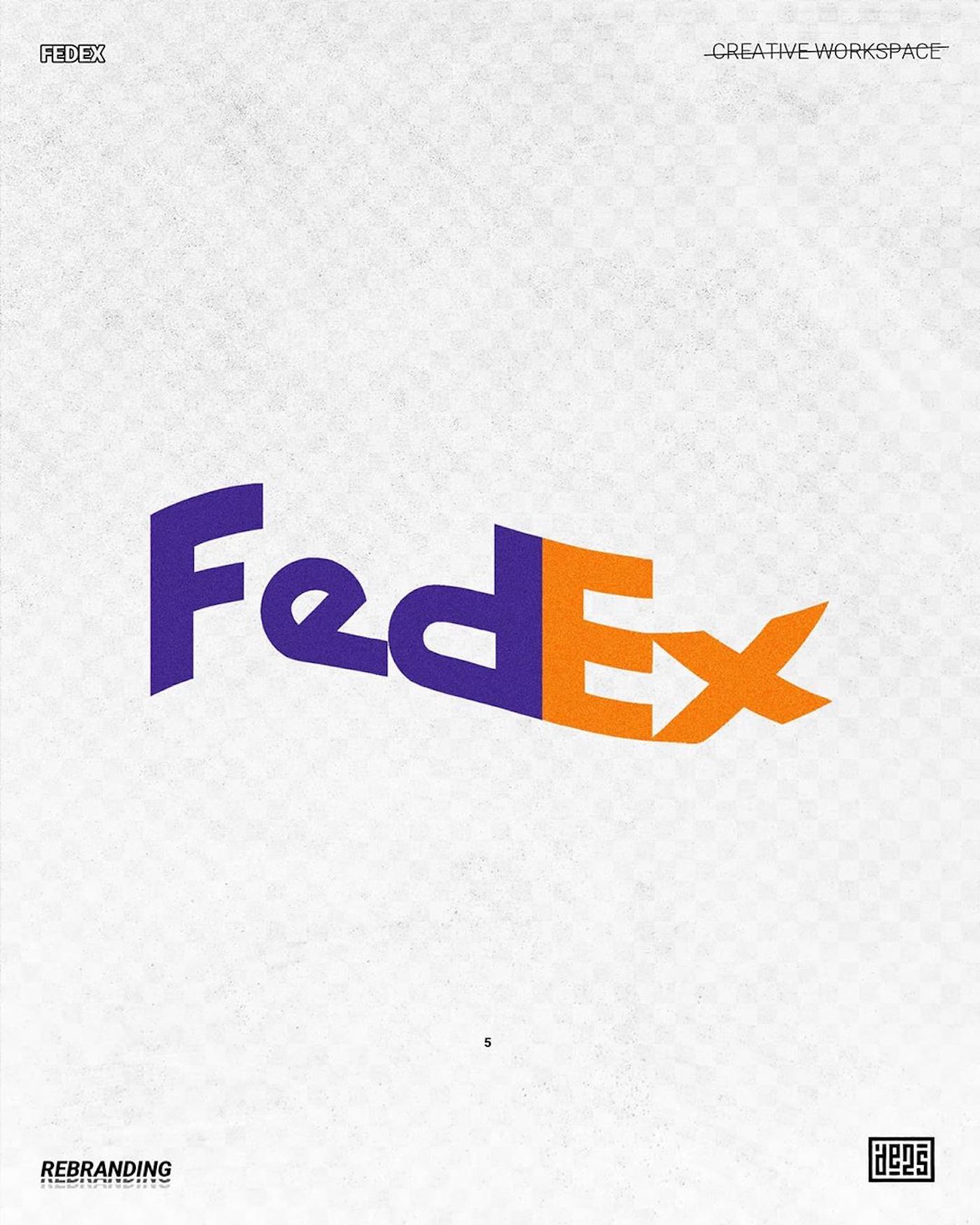 Logo de FedEx rebrandé par de2s