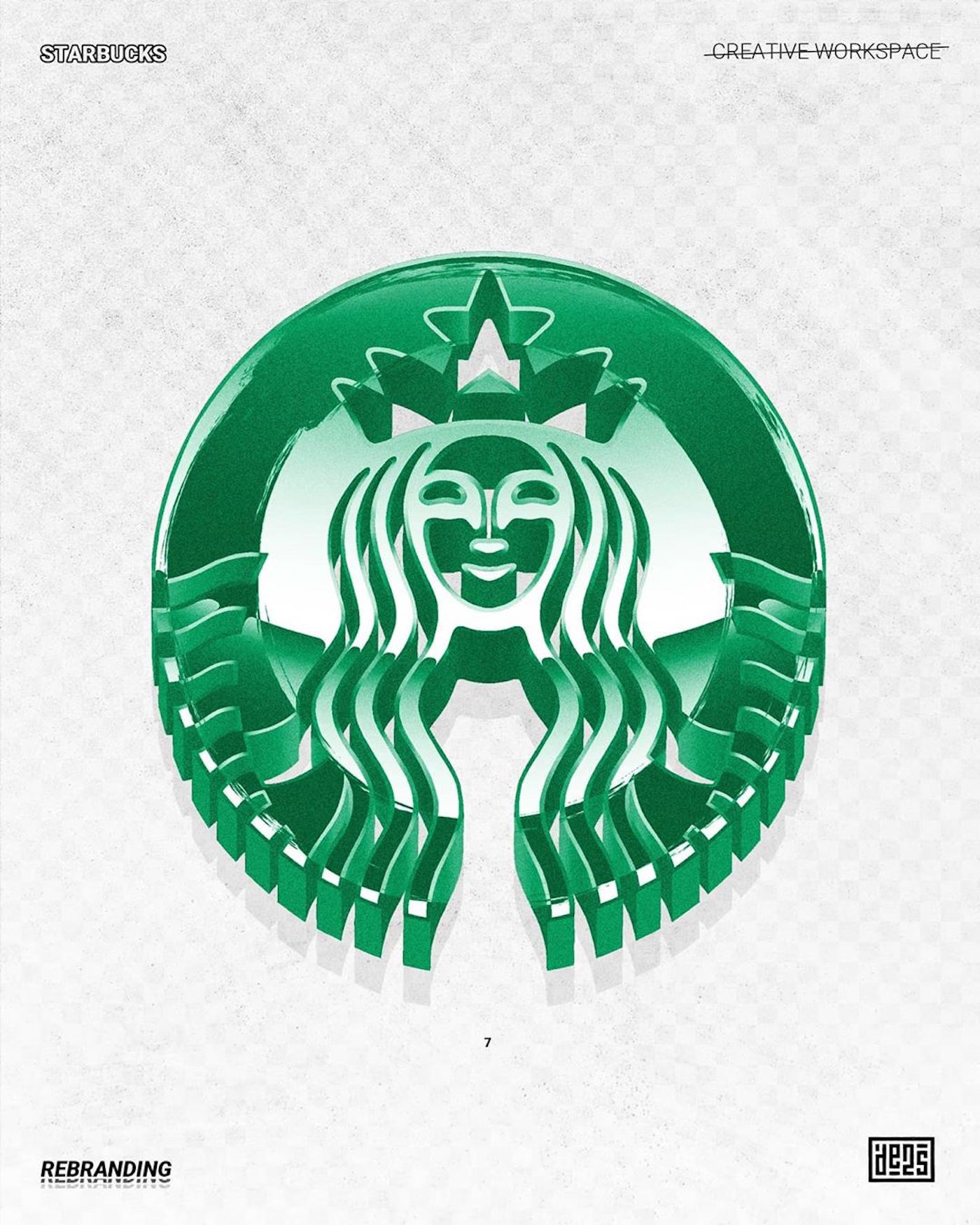 Logo de Starbucks rebrandé par de2s