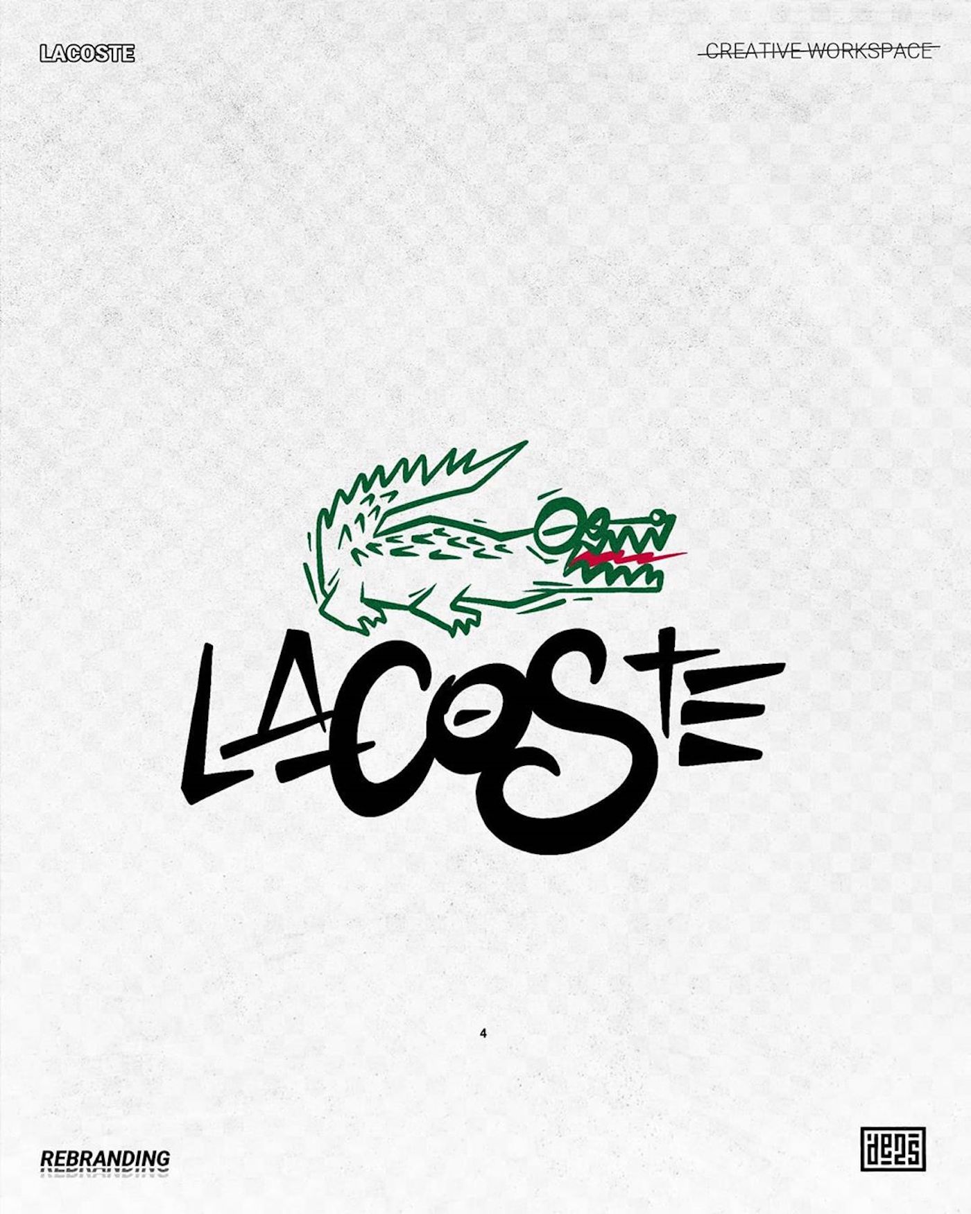 Logo de Lacoste rebrandé par de2s