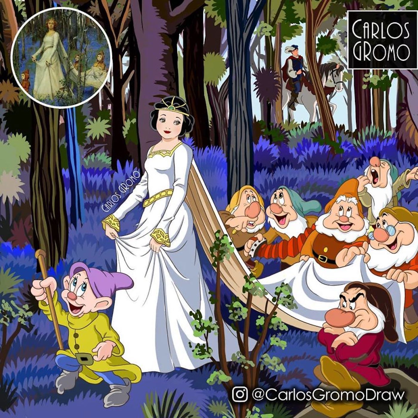 Carlos Gromo détourne les tableaux célèbres avec les personnages Disney