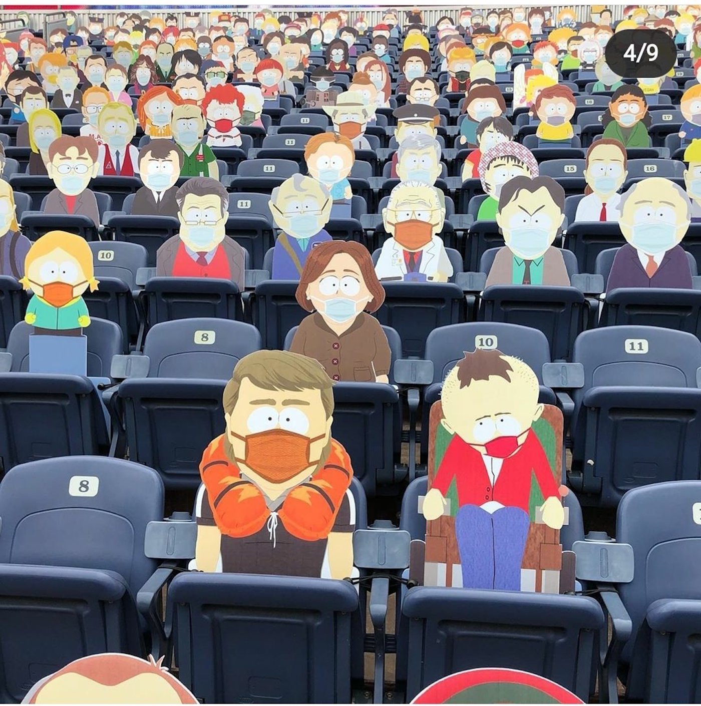 États-Unis : une tribune remplie de personnages de South Park pour simuler un public à l'écran