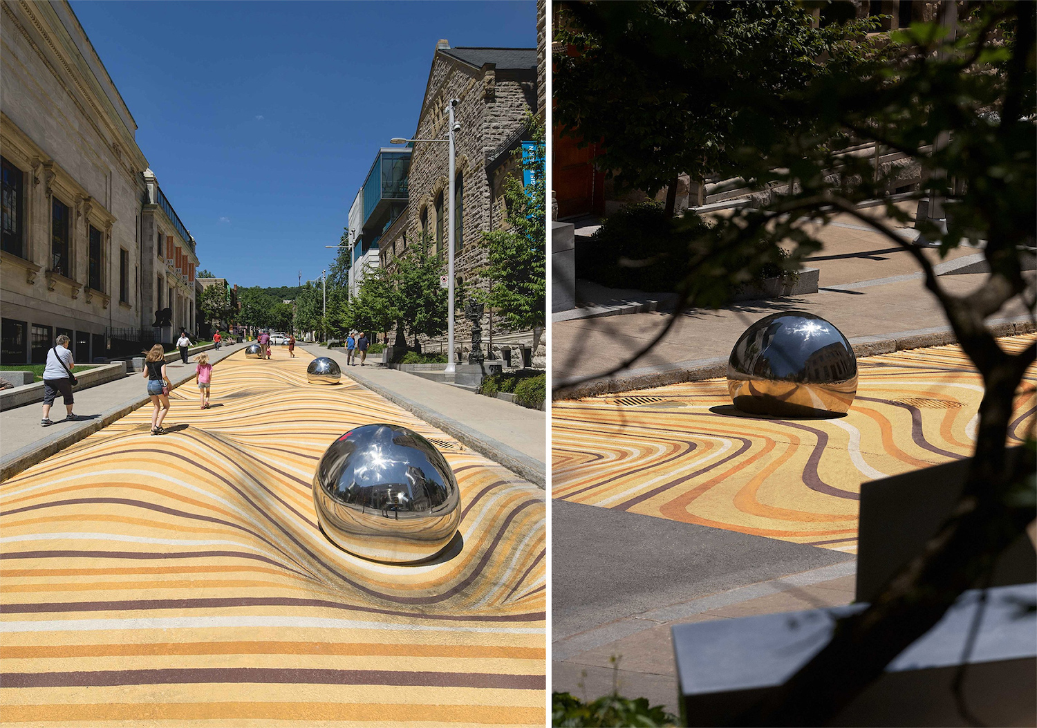 À Montréal, cette rue a été peinte pour créer l'illusion d'une dune de sable