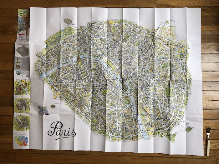 Un plan de Paris illustré par Bernard Deubelbeiss d'un mètre de large à afficher chez vous