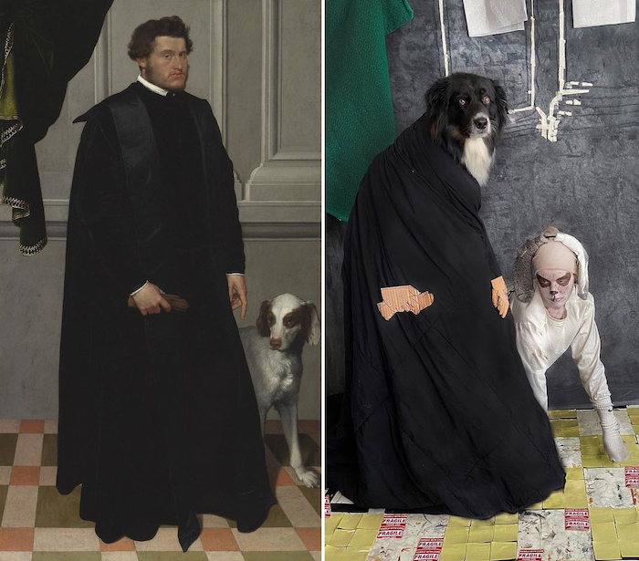 L'artiste Eliza Reinhardt détourne les tableaux connus avec son chien