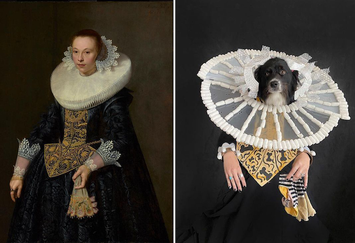 L'artiste Eliza Reinhardt détourne les tableaux connus avec son chien