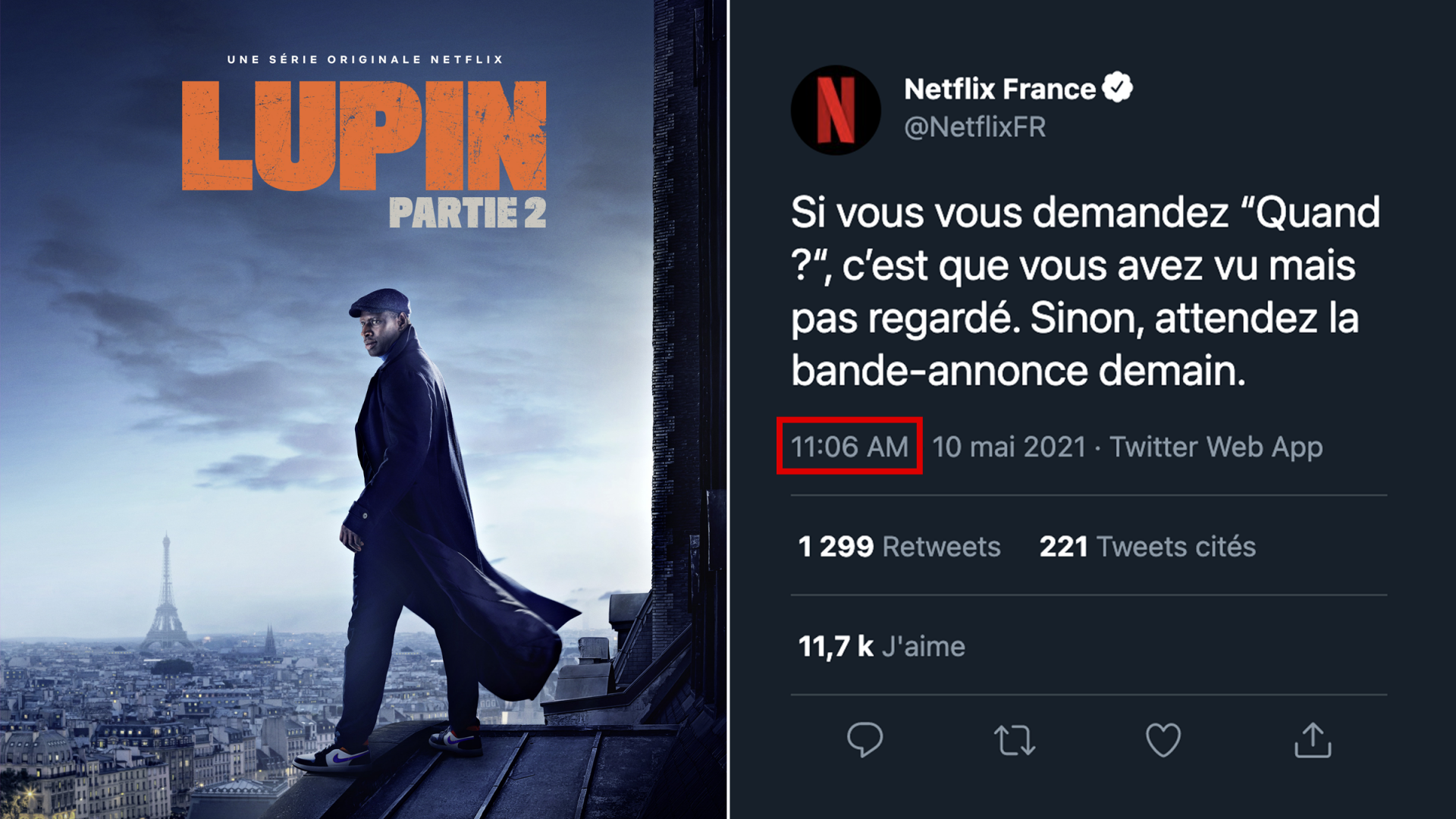 Netflix Annonce La Date De Sortie De La Partie 2 De Lupin Avec Subtilité Sur Twitter
