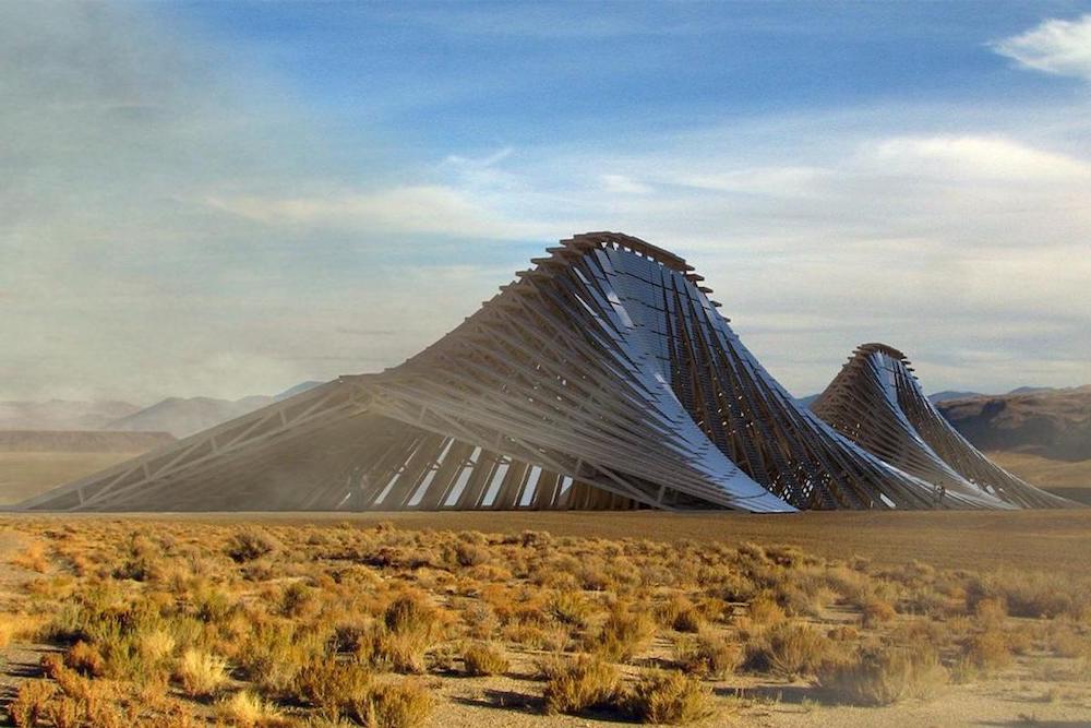 Une montage de panneaux solaires pour fabriquer l'énergie du Burning Man