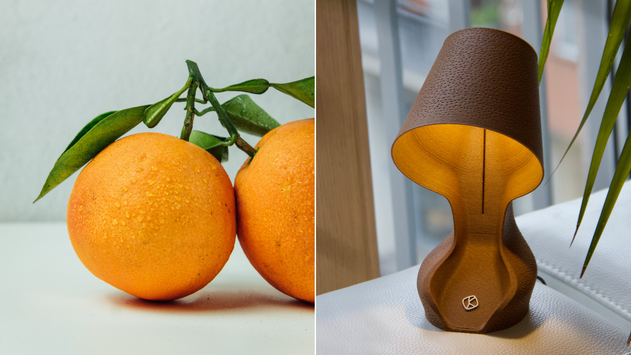 Cette lampe a été conçue avec des pelures d'oranges grâce à l