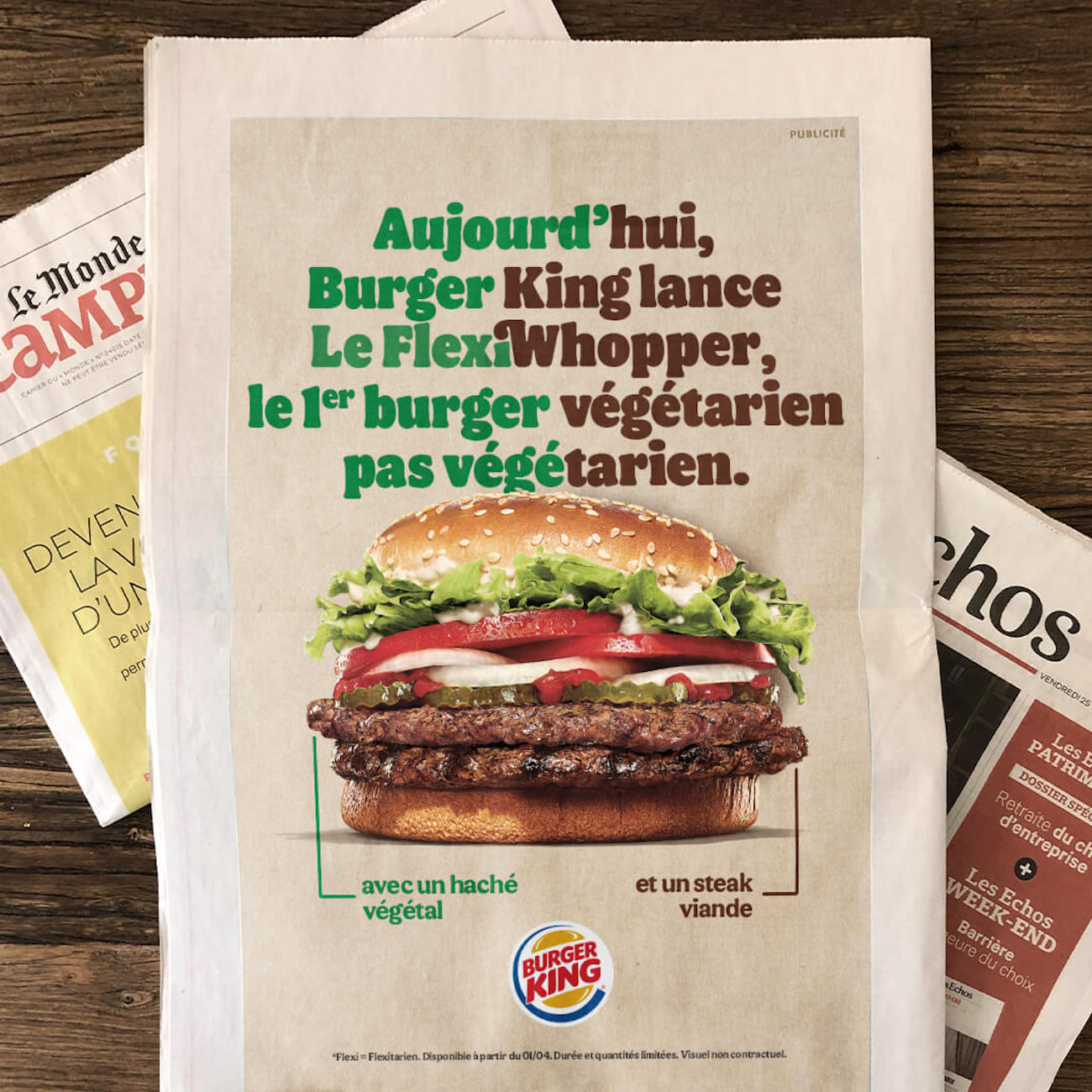 Burger King lance le FlexiWhopper : un steak de bœuf sur un steak végétal ! (vidéo sur Bidfoly.com) Par Maxime Delmas Burger-king-flexiwhopper-1er-avril-3-3