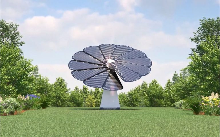 Smartflower : un panneau solaire en forme de fleur qui suit les rayons