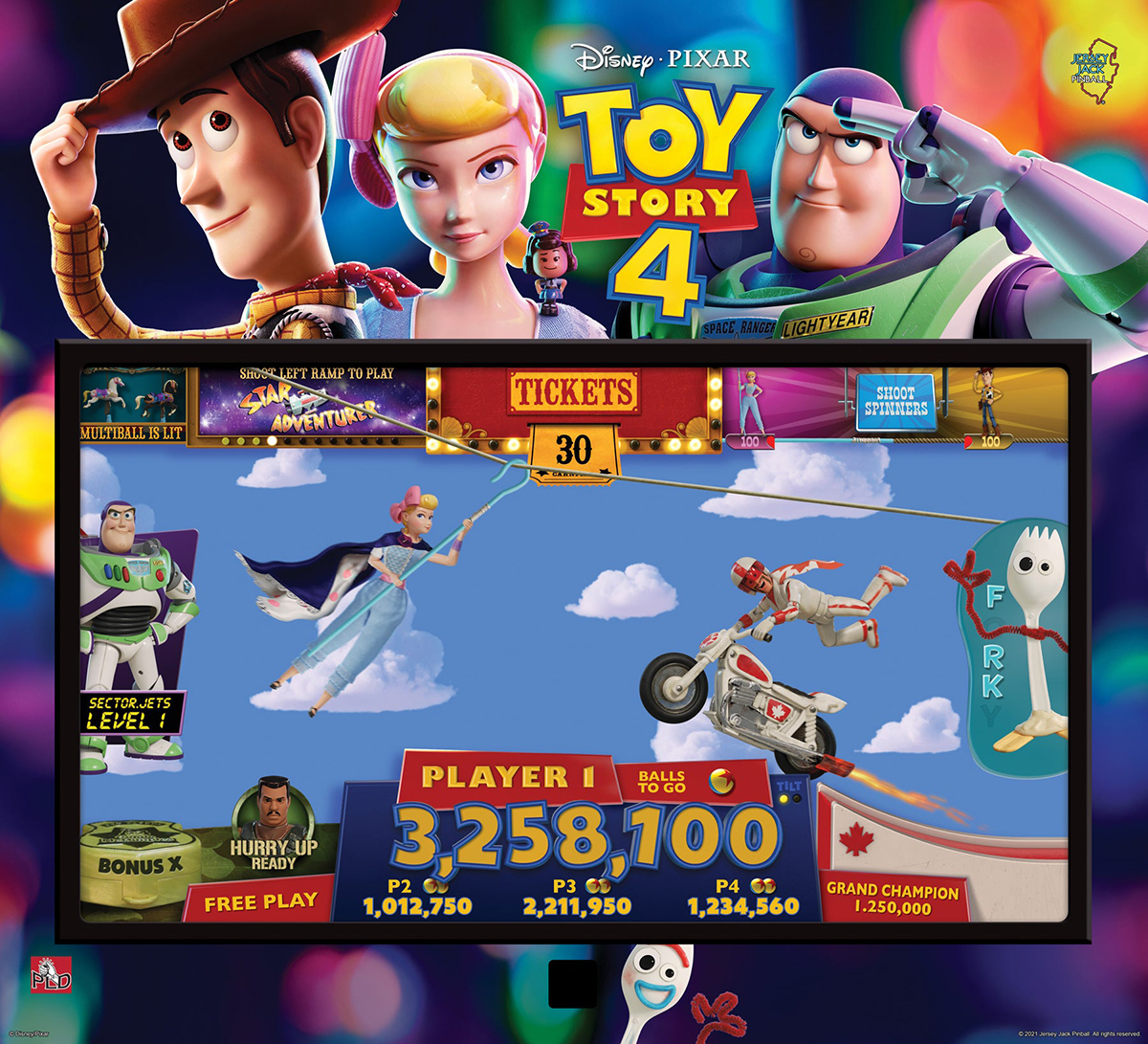 Disney dévoile 2 flippers en édition limitée en l’honneur de Toy Story 4 ! (vidéo) Par Justine Mellado Flipper-toy-story-4-8