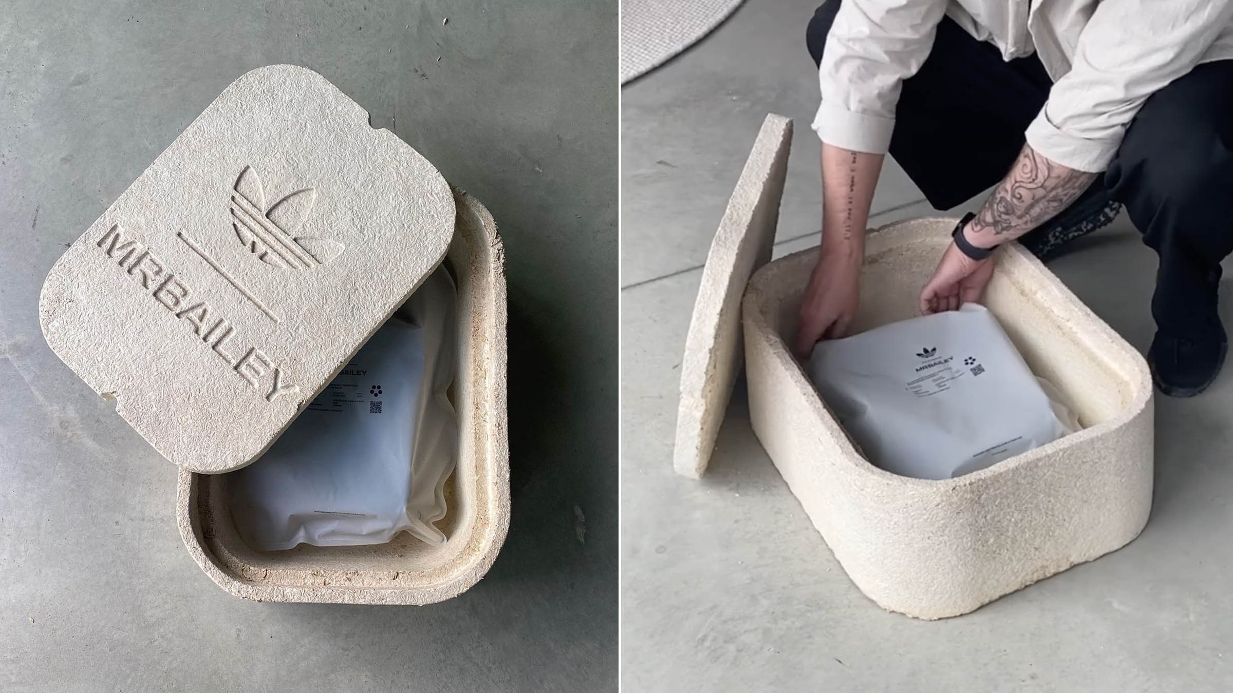 Adidas dévoile une boîte à chaussures biodégradable à base de champignons