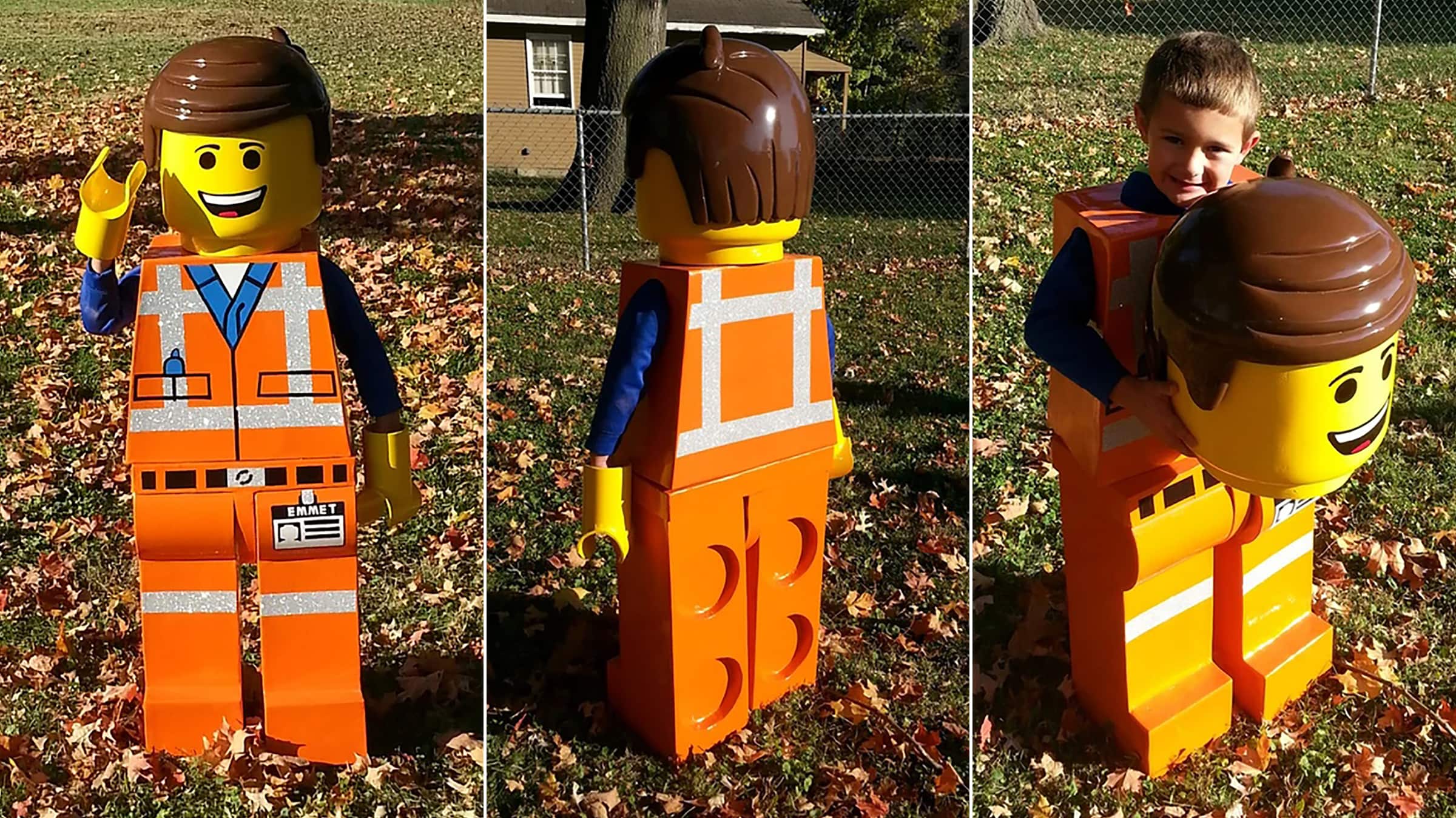 Ce papa confectionne un déguisement LEGO en carton ultra réaliste pour son  fils