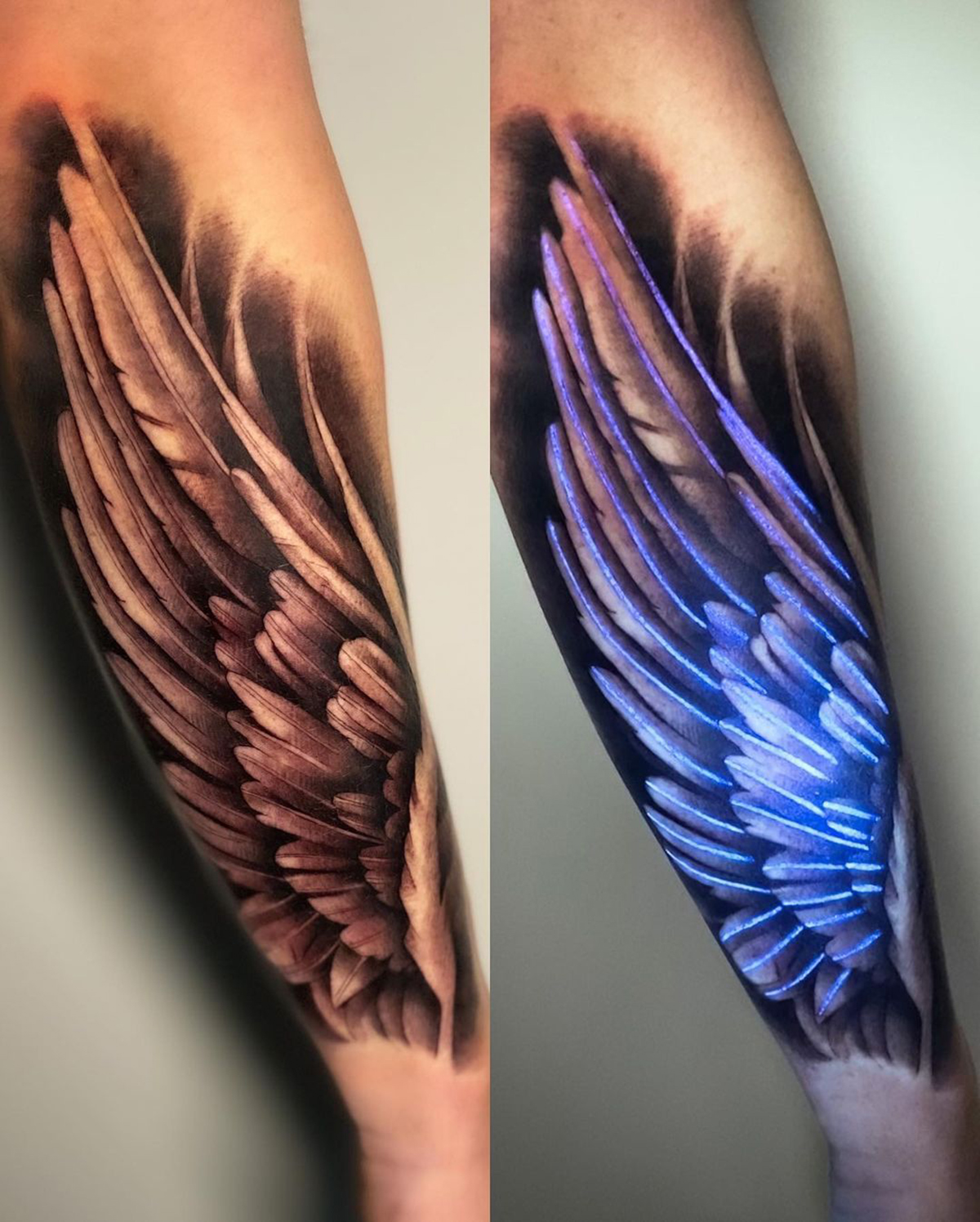 Les tatouages lumineux à l'encre ultraviolette de l'artiste UVealism
