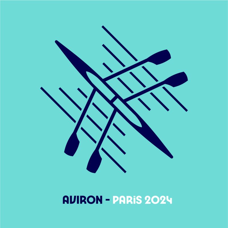 Aviron Pictogramme Jeux Olympiques Paris 2024 Logo Noir Et Blanc