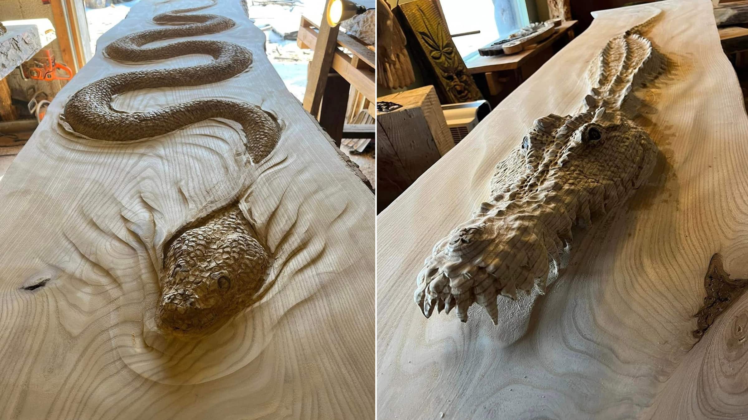 Les incroyables sculptures en bois de Scott Dow semblent prendre vie