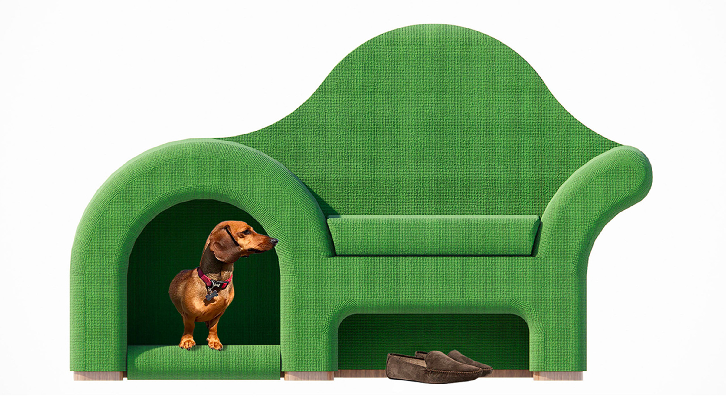 Un fauteuil design insolite qui intègre une niche pour votre chien
