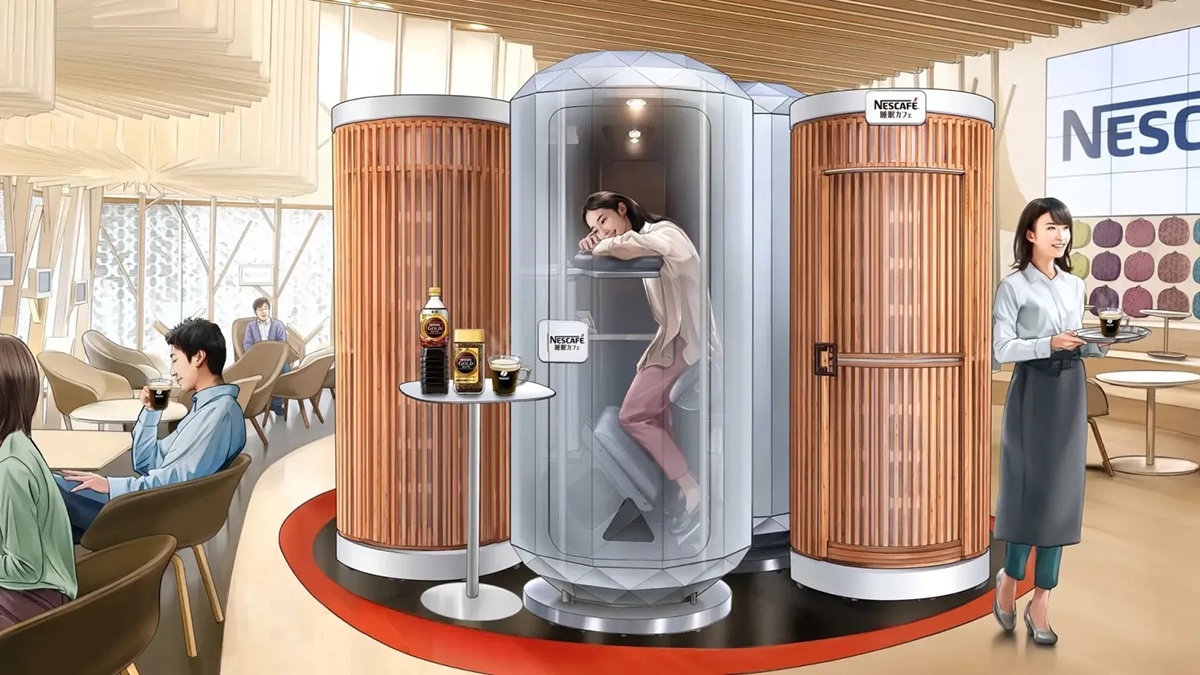 Au Japon Nescaf Installe Des Capsules Verticales Pour Des Siestes 