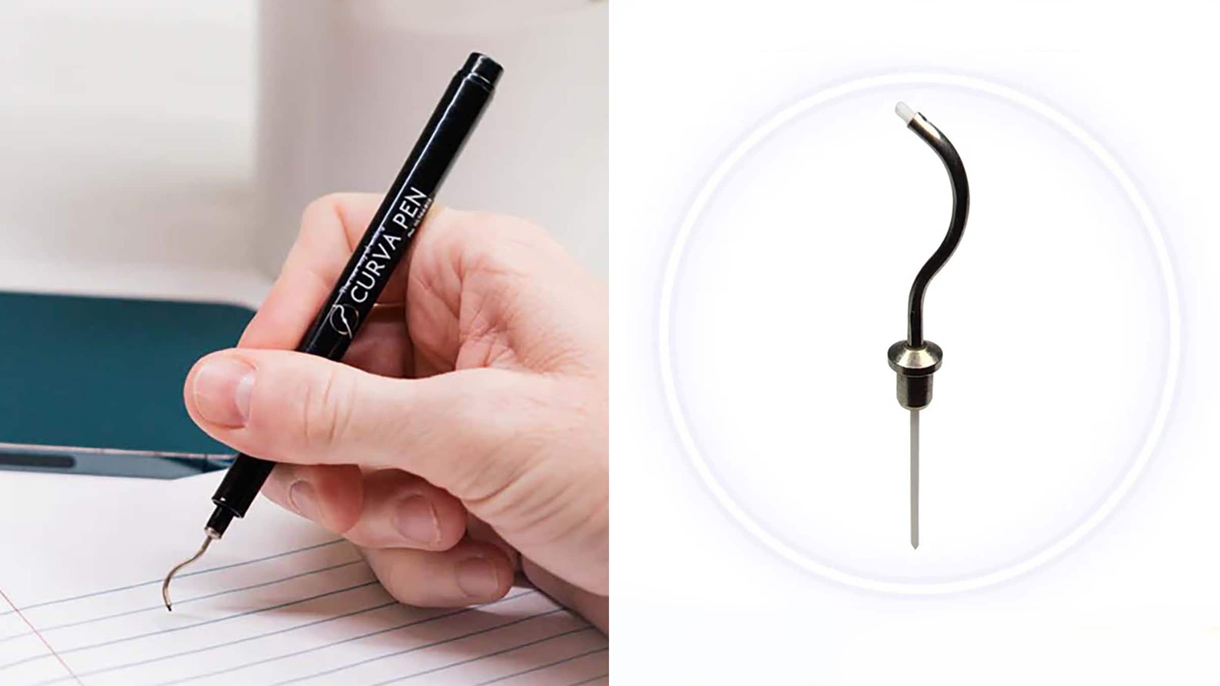 Un stylo ergonomique pensé pour les gauchers avec sa pointe incurvée