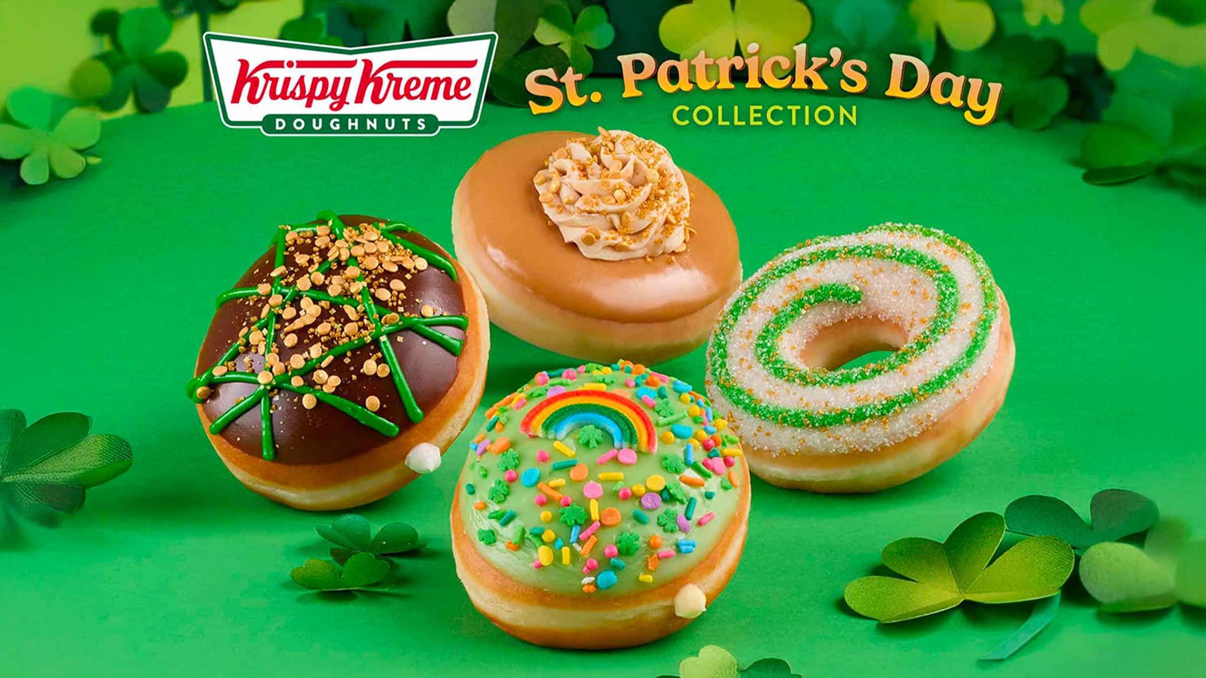 Krispy Kreme dévoile une collection de donuts très colorés pour la Saint-Patrick