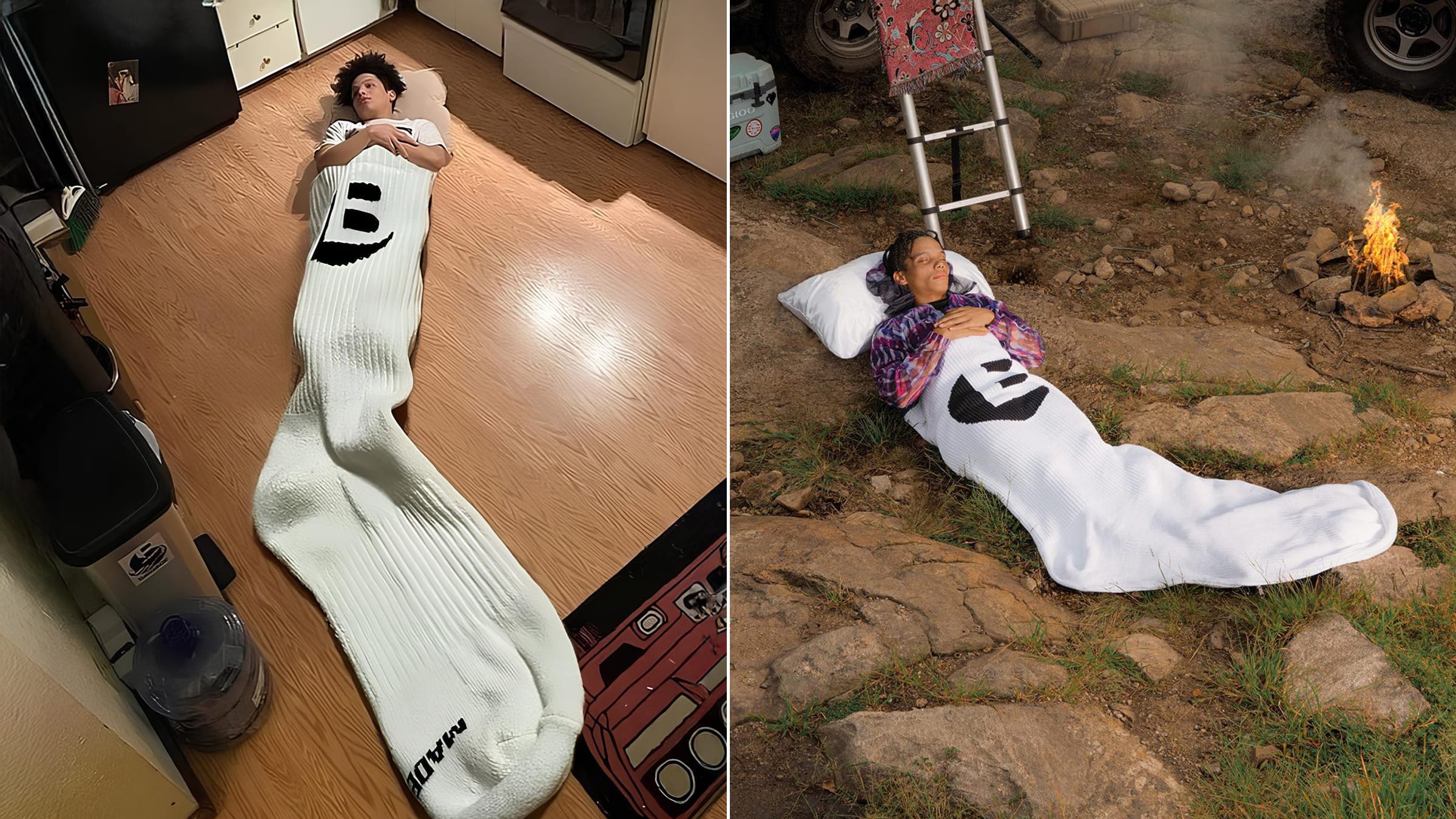 The Big Sock : cette chaussette géante de 2 mètres est… un sac de couchage insolite
