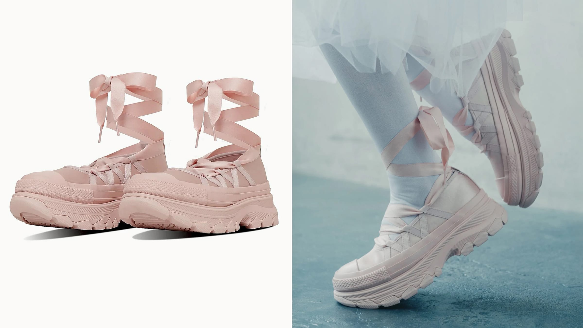 Converse réinvente la ballerine avec une paire de sneakers à rubans satinés
