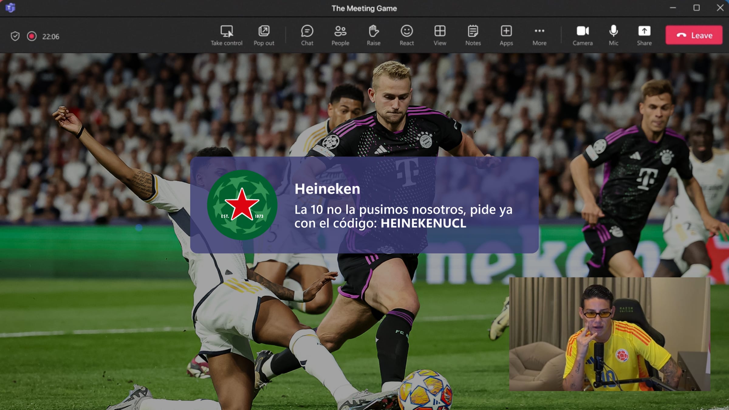 Heineken crée de fausses réunions Teams pour regarder les matchs de foot… au travail